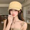 Retro flat-top equestrian hat women's spring summer versatile face peaked cap literary painter hat newsboy hat