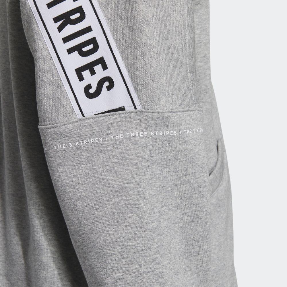 Adidas Letter Stripe Printed Hooded Zip-Up Long Sleeve Jacket Unisex Jacket Gray IK7327