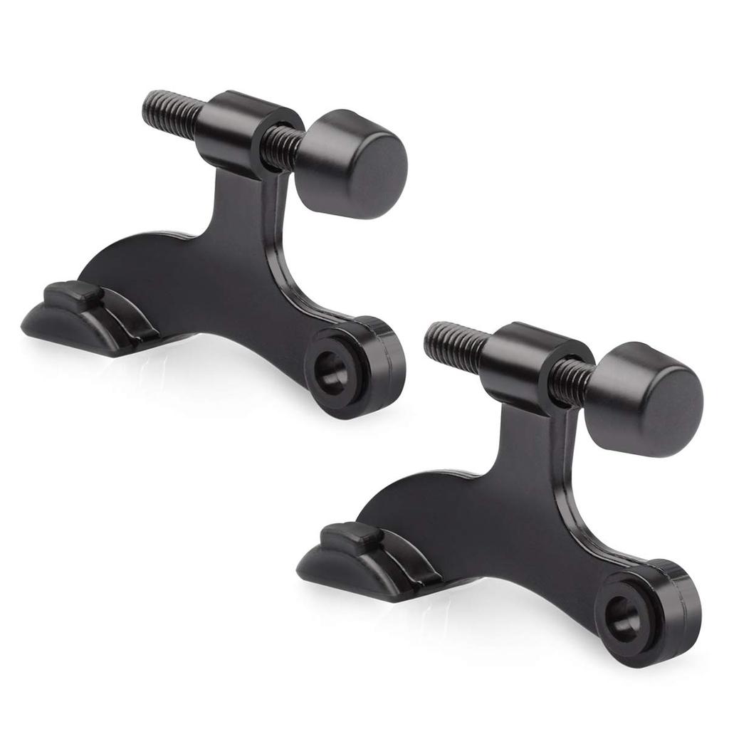 Black Adjustable Heavy-duty Door Stopper with Rubber Buffer Punch 2PCS