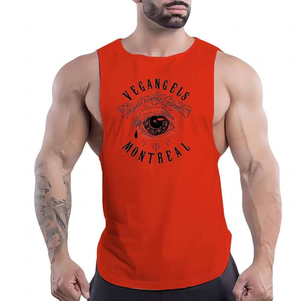 Fashion Y2k Print Tank Top Breathable Basketball Sleeveless Shirt Outdoor Gym Clothing Men Sport Summer Quick Dry Leisure Fnaf