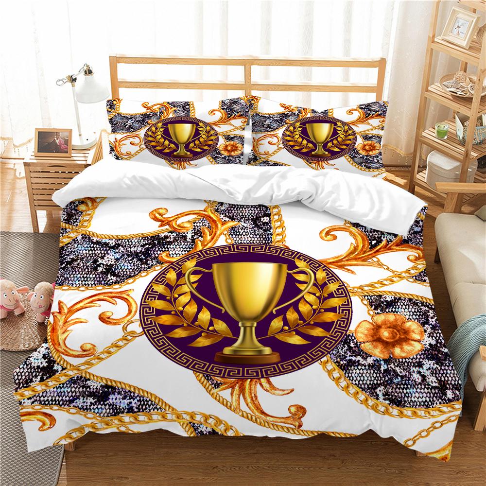 3D Digital Printing Gorgeous Quilt Cover and Pillowcase 2/3 Single Double Bed Home Textiles Soft Bedding Set Gift