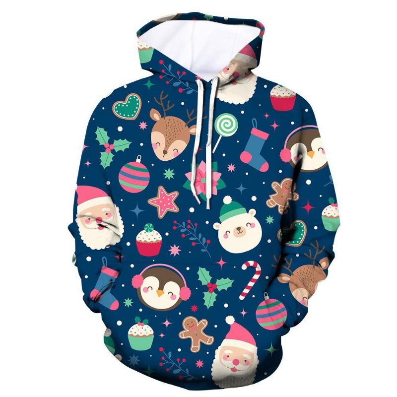 2026 Cross-border 3D Hot Digital Printed Women's Sweater Christmas Hooded Sweater Hot Sale Women's Clothing