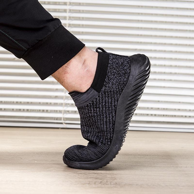 Flyknit Men's Shoes Student Sports Shoes Breathable Soft Bottom Slip-on New Trendy Men's Casual Shoes