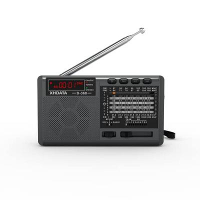 XHDATA D368 FM/AM/SW/Wide FM Compatible, High Sensitivity Reception, Compact Portable Radio, Emergency Radio, Shortwave Radio, DSP Stereo, Battery Ope