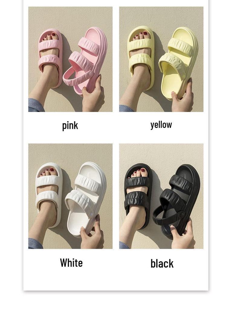 Dámské univerzální luxusní plážové pantofle vysoké hodnoty – Trendy, protiskluzové, pro venkovní nošení, design celebrit ve dvojím stylu