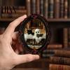 Scratch Resistant Fridge Decor Halloween Ghost Refrigerator Magnet, Retro Gothic Magnets, Oval Picture Frame Magnetic Stickers for Kitchen