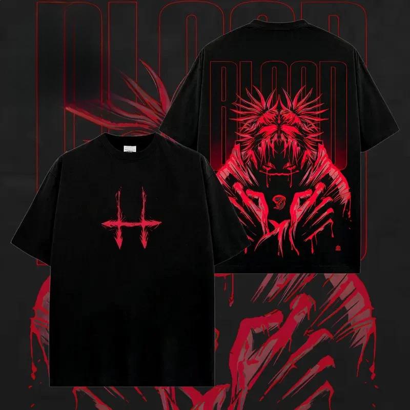 

Hot Anime Jujutsu Kaisen Fushiguro Megumi Mahoraga Graphic Tee Men Women Washed Cotton Tshirt Casual T-shirt Harajuku T Shirt XXL