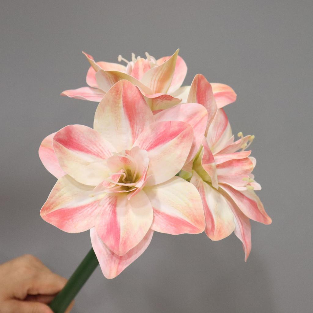 2pcs Artificial Kaffir Lily Flower Branch Real Touch Clivia Stem for Wedding Home Decoration