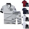 Men Collar Stand Crew Neck Tshirt Shorts Suit Tracksuits Sets Tee Pants Short