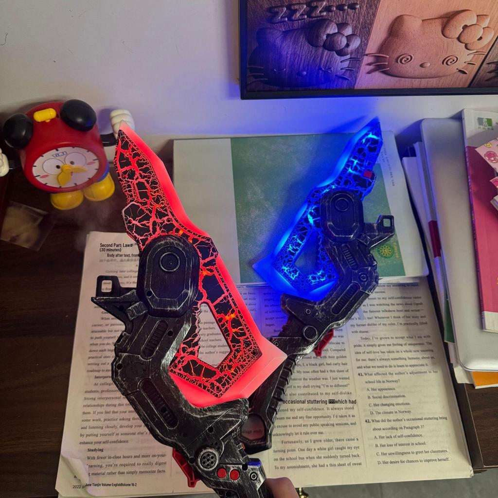 Children's Colorful Luminous Sword & Axe Transforming Toy