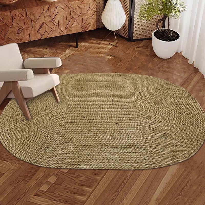 

Ретро японский ковер из джута ручной работы - декоративный коврик для гостиной на осень/зиму 120x160 cm