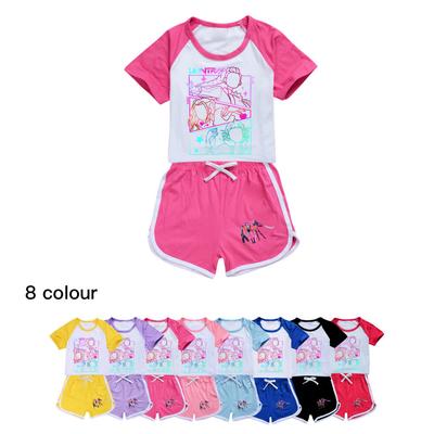 5040 Kids Girls POP Rumi Zoey Mira Print T-shirt Shorts Sport Tracksuit Clothes Set
