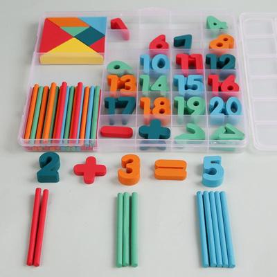 Mathematics Learning Toy Set: Arithmetic Shapes, Tangrams, Counting Sticks
