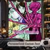 Personalized Wall Tapestry,Chainsaw Man Custom Printed Name, Fabric Wall Art For Indoor Room Backdrop