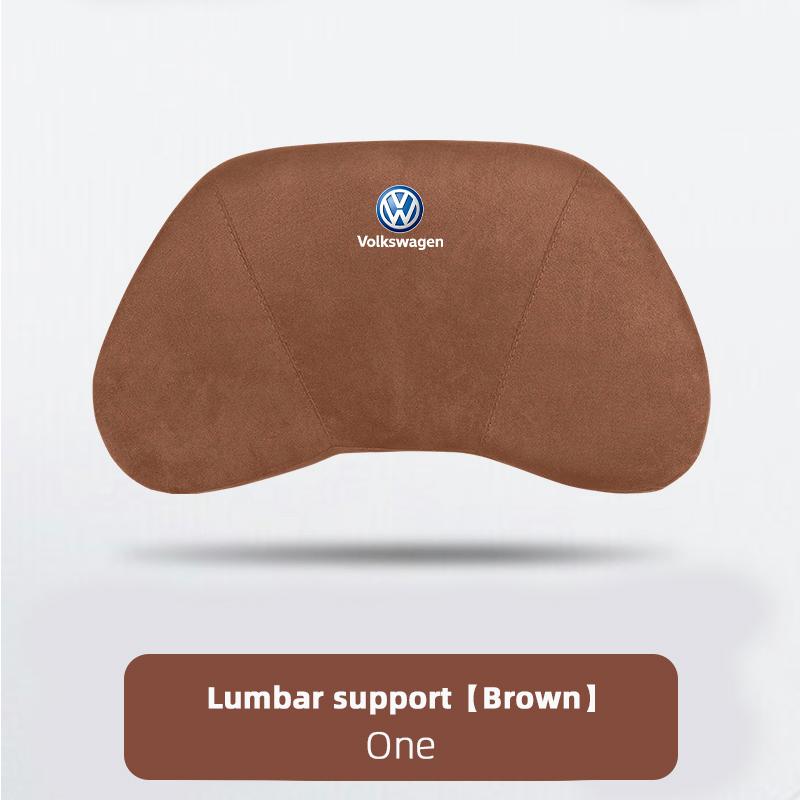 Suede Headrest Car Breathable Memory Foam Neck Pillow For VW Jetta Golf Passat Polo CC Tiguan Arteon Touareg Taigo Caddy Hub Cap EF1