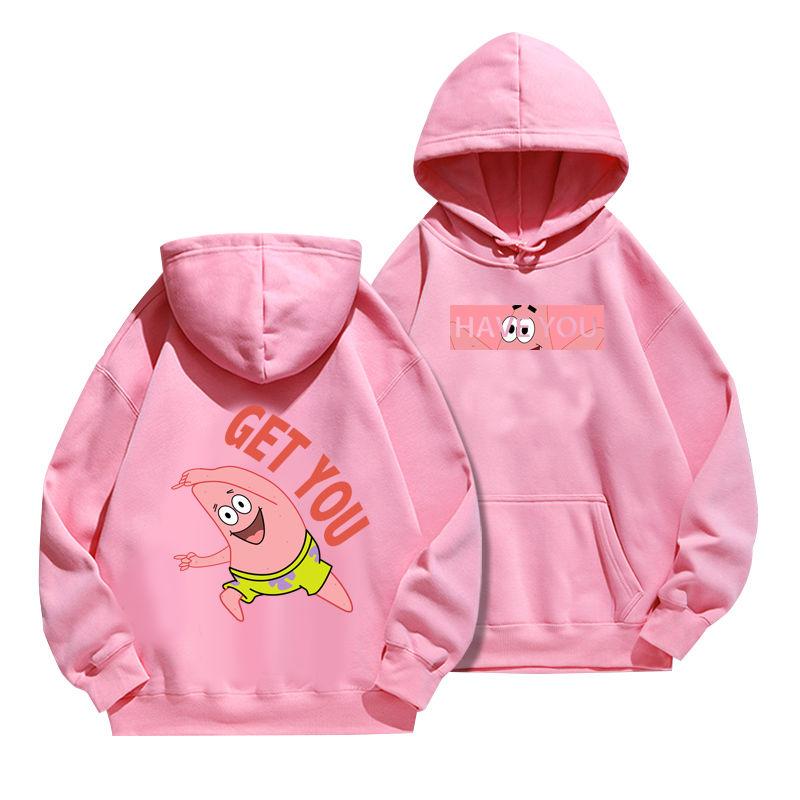 2025 SpongeBob SquarePants Big Star Anime Hoodies Men's and Women's Four Seasons Cotton Loose and Versatile Casual Trendy Ins