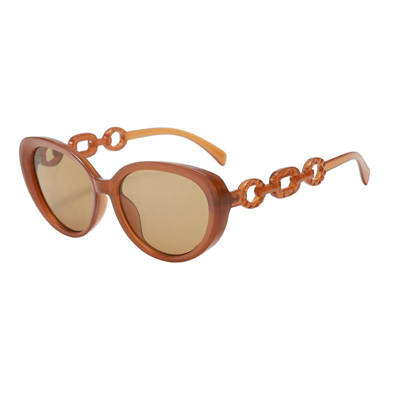 New Fashion Cat Eye Sunglasses Women Trendy Chain Temple Personalized Design 77111