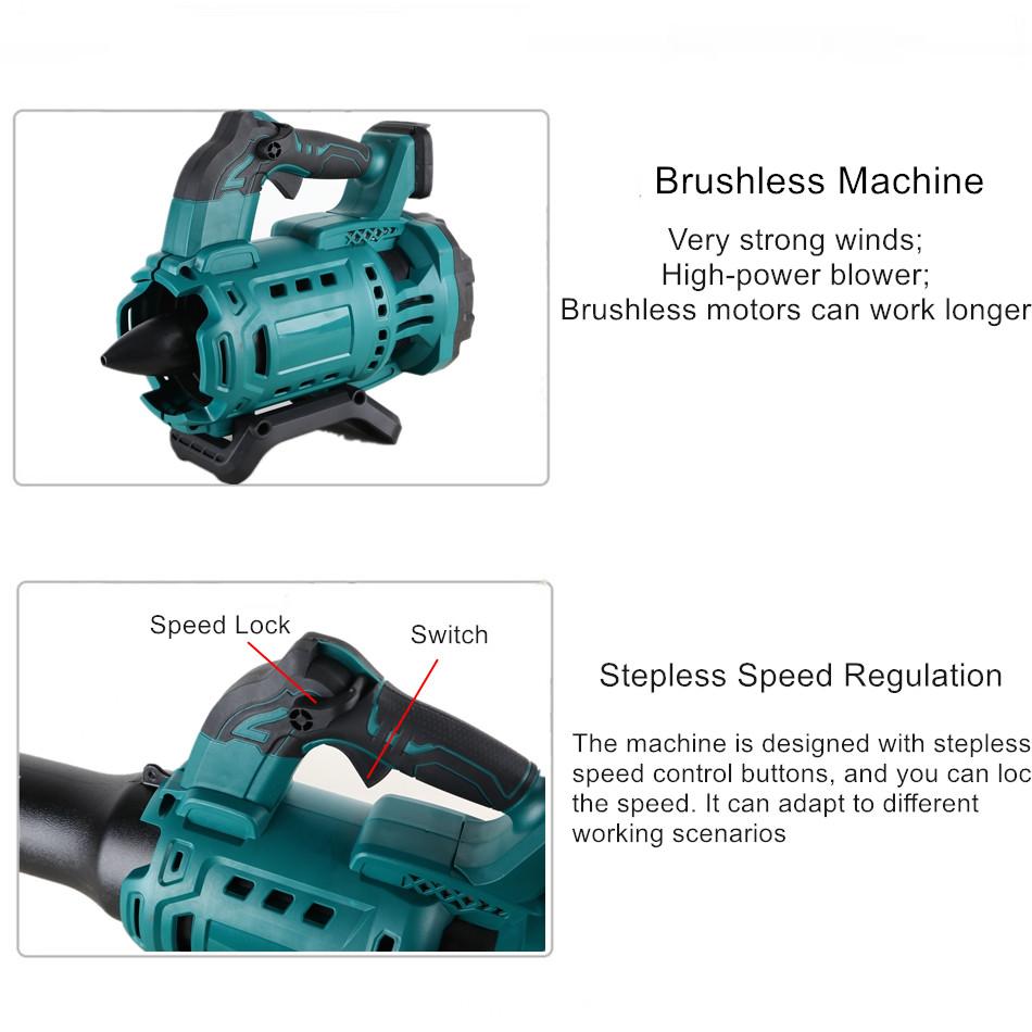 4000W Powerful Brushless Turbo Blower  Adjustable Speed Industry Air Blower Cordless Portable Garden Leaf Cleaning Tools