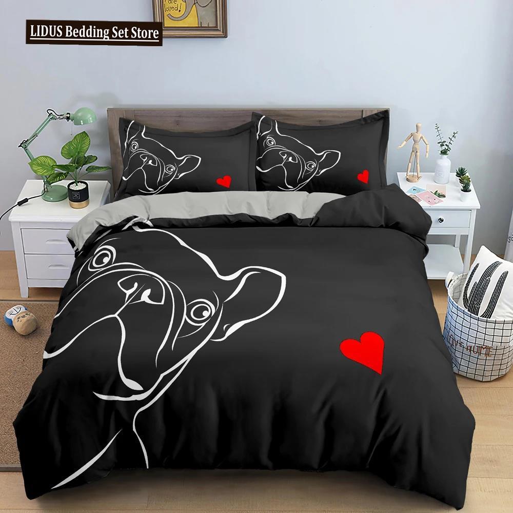 Cartoon Dog Duvet Cover Cute Pet Printed Bedding Set Comforter Covers Twin King Quilt Cover With Pillowcase Bedclothes 2/3Pcs