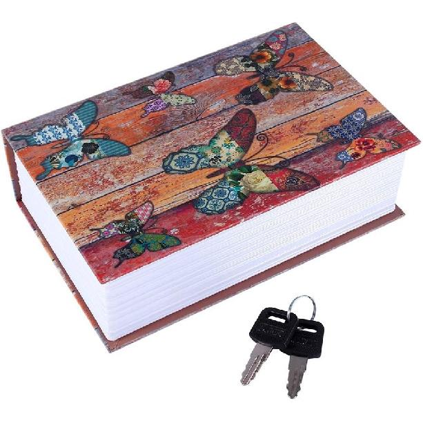 Book Safe Box with Key Lock - Durably Dictionary-Style Security Storage for Valuables - Discreet Cash, Jewelry, and Document Safe for Home, Office,