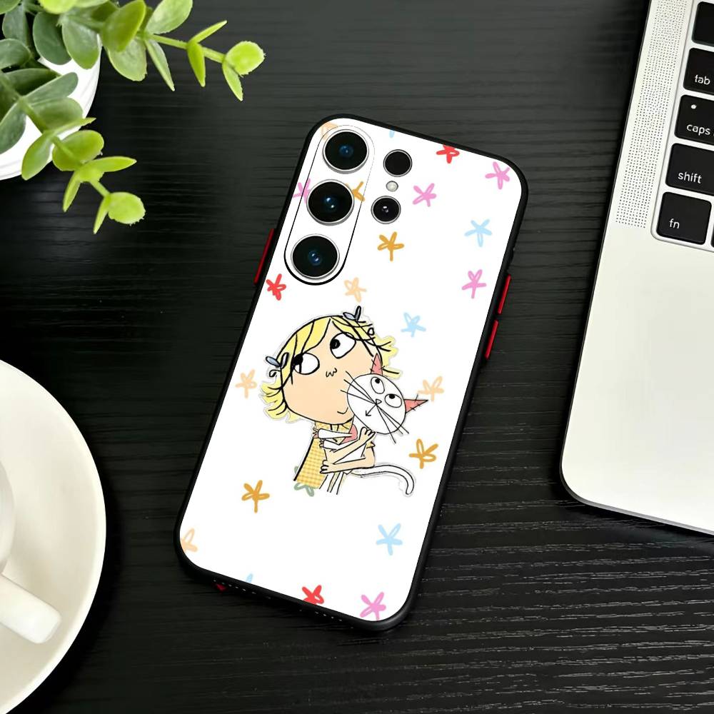F-Charlie and Lola Cartoon Phone Case For Samsung S26,S25,S24,S23,S22,S21,S20,Plus,Fe,Lite,Others Black Cover