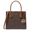Mercer Serie Klassisch Französisch Retro Presbyopie Farbblock PVC-beschichtetes Canvas Akkordeon Tasche Schulter Crossbody Handtasche Mittel Damen Braun