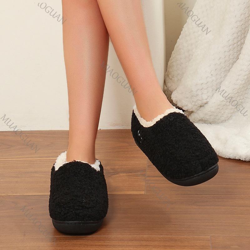 Fashion Fluffy Women's Slippers Home Winter Ankle Boots Female Plush Casual Platform Shoes Elegant Slip on Flat Bottom Fur Slides Indoor
