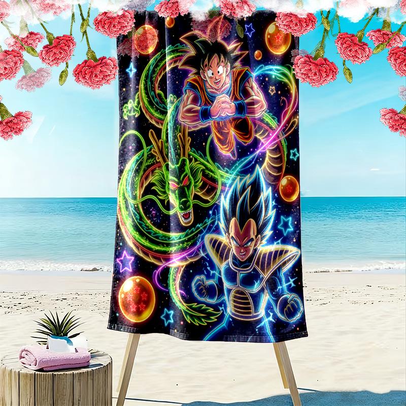 DRAGON BALL Print Beach Towel, Large Soft Quick Dry Towel for Beach Camping Swimming