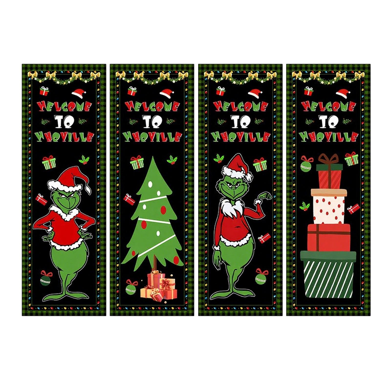 

Новый Рождественский Флаг Набор из Четырех Частей, Рождественский Фон Семейная Атмосфера Бугринч Декоративный Подвесной Тканевый Баннер. One Size