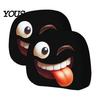 Polyester Seat Covers 2Pcs Spooky Car Headrest Covers, Cartoon Evil Face Auto Protectors, Elastic Protectors for Cars Trucks SUVs Easy