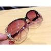 Fashion Shiny Rhinestone Sunglasses Oversized Uv Protection Sun Protection Sun Glasses Gradient Lens Shades For Women