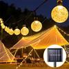 Solar-Lichterkette für den Außenbereich, Kristall-Lichterkette, Weihnachts-Girlande, 8 Modi, Wasserdichte Terrassenbeleuchtung für Gartenparty-Dekoration