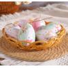 6PCS Plastic Easter Eggs Mini DIY Craft Bunny Eggs Hanging Ornament Multi-pattern Colorful Colorful Eggs Decoration