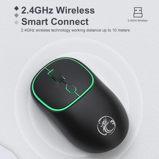 iMICE 7 4 Charging DPI Adjustable Buttons Type-C Luminescent Rechargeable Wireless Mouse 2.4G