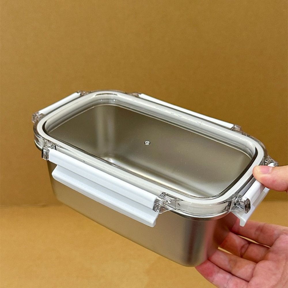 304 Stainless Steel Food Preservation Box Simple Crisper Box Food Storage Containers  Refrigerator