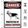 Vorsicht vor dem Hund Warnschild Blechschild Schäferhund Metallschilder Schwarzweiß Poster für Zaun Bauernhof Deutsch Außen Haus