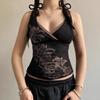 Y2K Millennium Spicy Girl Retro Floral Slim Fit V-neck Camisole for Women