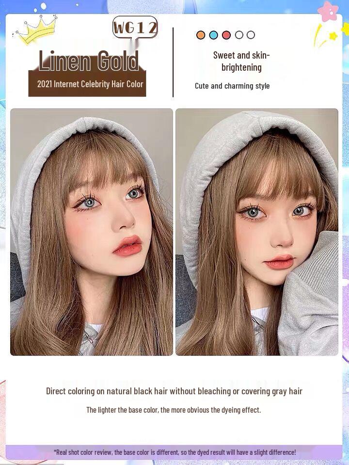 2026 Hair Dye Cream: Gray-Brown Linen, Black Tea Color, with Hair Care Benefits