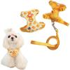 Kleines Hunde-Geschirr und Leinen-Set, Vierpunkt-Verstellbares Weiches Netz-Hunde-Westen-Geschirr und Schnellverschluss-Schnalle 5ft Nylon-Hundeleine