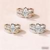 Elegant and Stylish with Marquise-shaped inlay5A Zirconia Ring Two-piece Set for Women, Elegant and Luxurious Engagement and Proposal Ring Set,