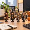 3/4 Stück Wohnkultur Hexenfigur Set Holz Herbst Vogelscheuche Statue Halloween Hexen Ornamente Herbst