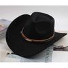 Western Cowboy Style Tibetan Bull Head Accessories Fashion Top Hat Autumn/Winter New Collection Deer Skin Velvet Large Edge Riding Hat