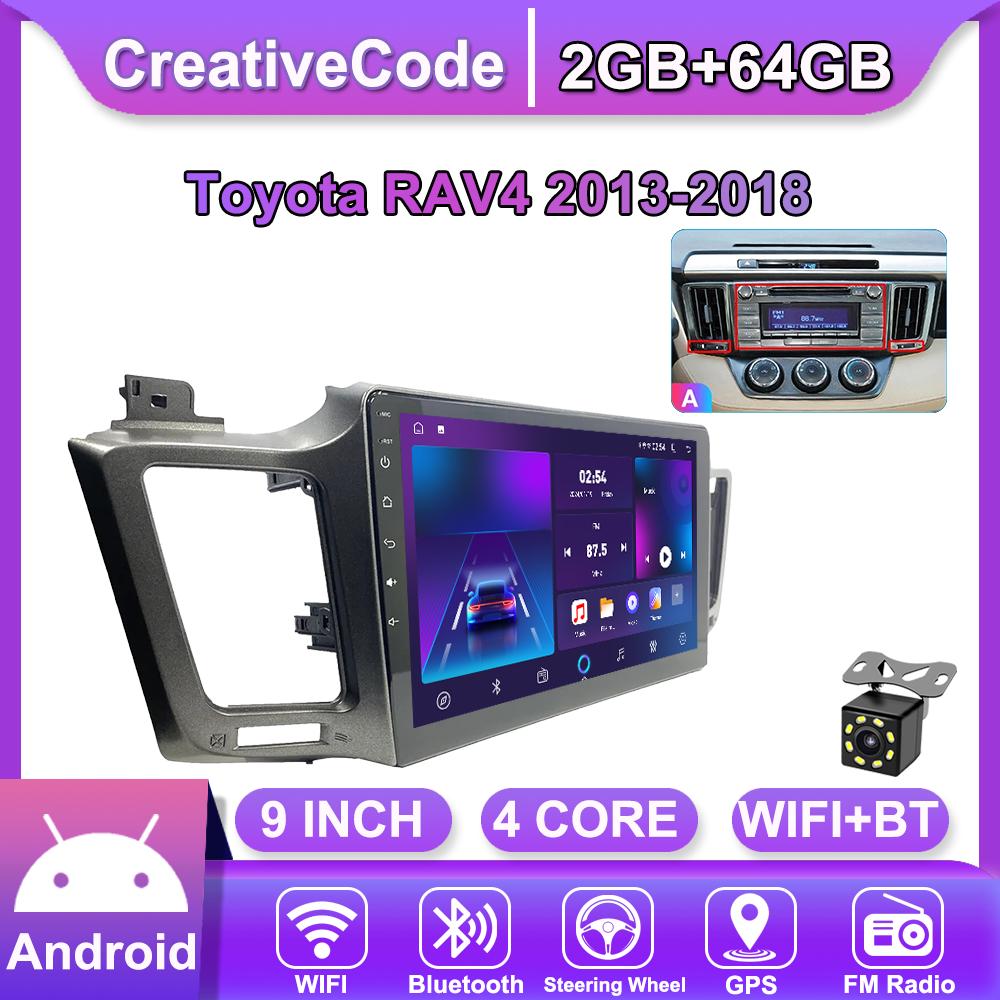 Android Car-Play Car Radio For Toyota RAV4 2013-2018 Multimedia Player Head Unit Stereo GPS Navigation BT WIFI,2+64GB