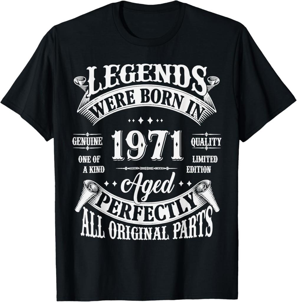 55th Birthday Tee 55 Years Old Vintage Legends Born in 1971 TShirt Print Cotton Design Gifts T Shirts Streetwear Camisas