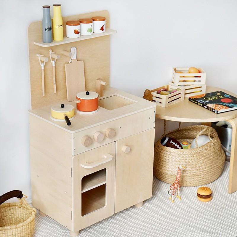 Simulation Alpine Log Kitchen Cooking Amusement Park Play House Toys