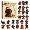 Creative Pet Themed Gifts 2026 Dachshund Advent Calendar, 24 Days 3D Collectible Dog Figures, Lovers Holiday Countdown Gift Puppy Ornaments Christmas