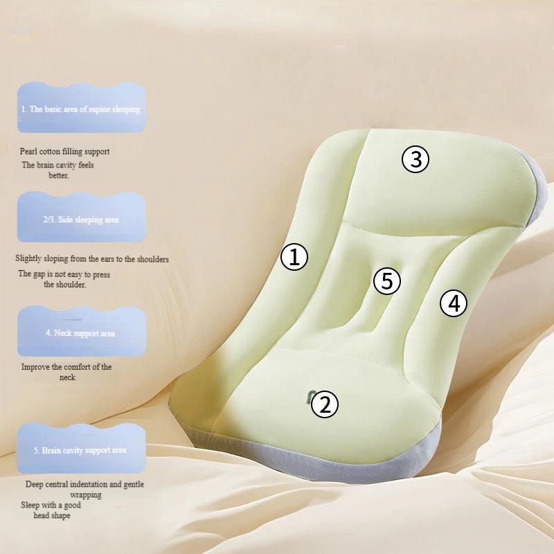 Newborn Pillow Children's Pearl Cotton Pillow, Protects Head Shape, Suitable for All Seasons