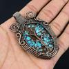 Tree Of Life Tibetan Turquoise Pendant, 999 Copper Wire Wrapped Gemstone Jewelry, Handmade Pendant, For Thanksgiving