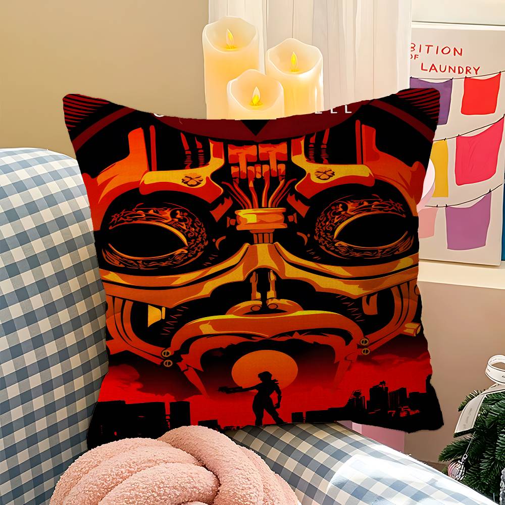 Anime G-Ghost In The Shell Cool Pillow Case Cushion Cover Car Throw Pillow Case For Sofa Car Christmas Gift 40x40cm 45x45cm