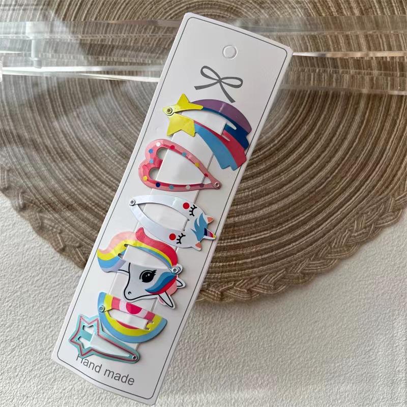 Kawaii Printed BB Clips Hairpins Set Women Children Girls Kid Hair Pins Barrettes Accessories Hairgrips Headdress Ornaments